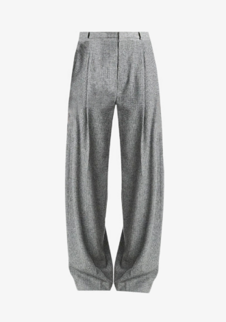 Roma Check Italian Wool-Blend High-Waist Trouser