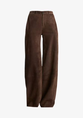 Suede Mid-Rise Trouser