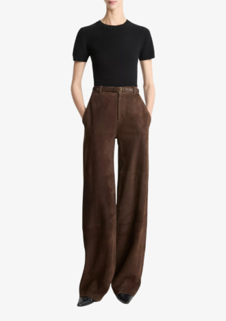 Suede Mid-Rise Trouser