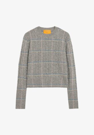 Shrunken Check Crew Heather Grey