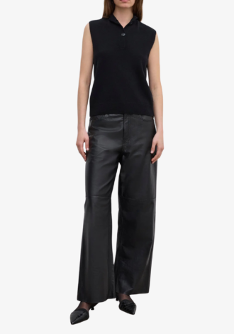 Sleeveless Knit Top Cashmere Blend