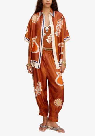 Soleil D’amour Tapered Silk Pant