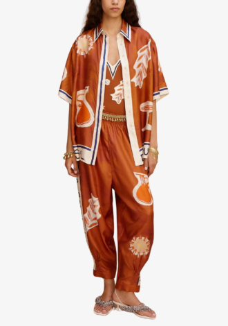 Soleil D’amour Tapered Silk Pant