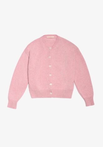 Ada Mouline Crewneck Cardigan Pink