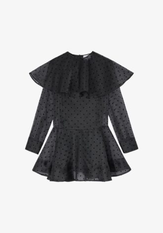 Black Organza Circle Collar Dress