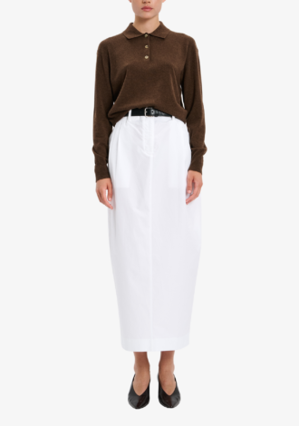 New Hamilton Button Polo Brown Chocolate Marl