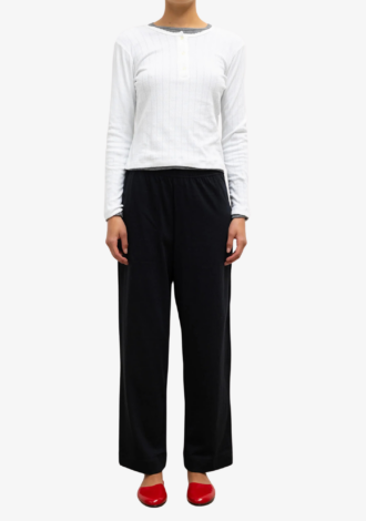 Pointelle Long Sleeve Henley White