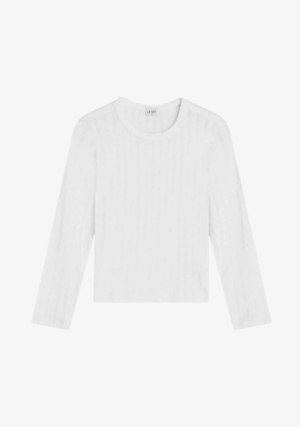 The Pointelle Slim Fit Long Sleeve White