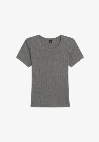 The Pointelle Slim Fit Tee Granite