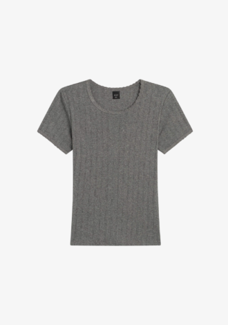 The Pointelle Slim Fit Tee Granite