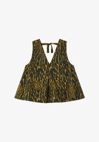 Leopard Cotton A-line Top