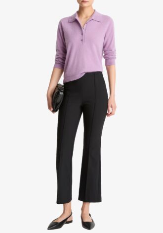 Cashmere-Silk Polo Sweater