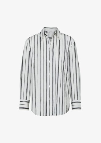 Resort Stripe Oversized Button-Front Shirt