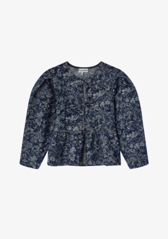Tapestry Denim Peplum Blouse