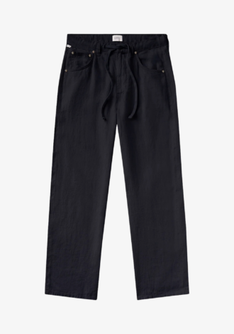 Brynn Drawstring Linen Trouser True Navy