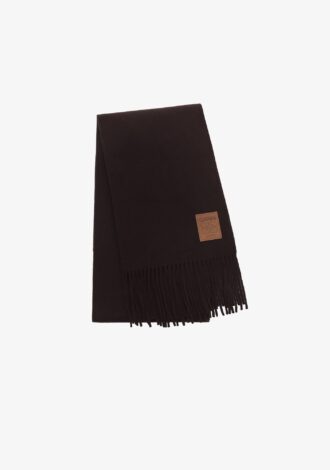 Wool Knit Scarf Brown