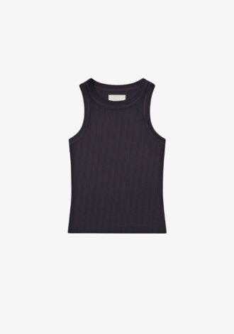 Isabel Rib Tank Charcoal