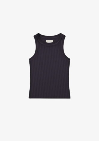Isabel Rib Tank Charcoal