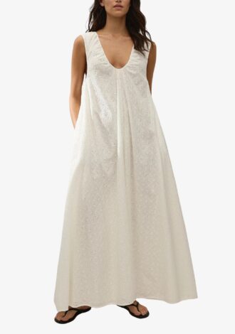 Juana Maxi Dress Valentina Broderie White