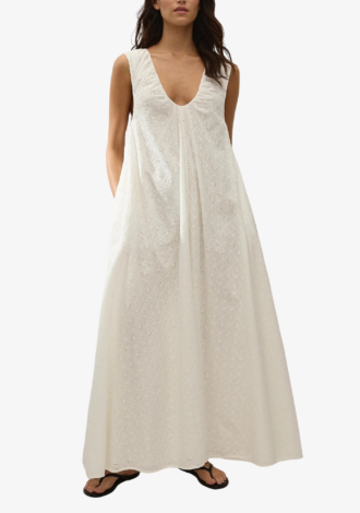 Juana Maxi Dress Valentina Broderie White