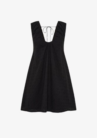Juana Mini Dress Valentina Broderie Black