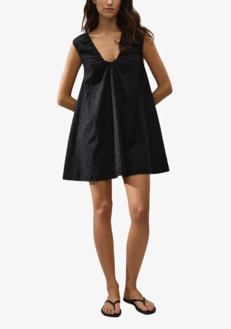 Juana Mini Dress Valentina Broderie Black