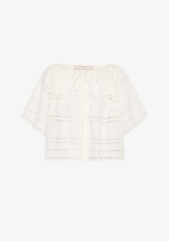 Mitla Top Rosa Broderie White