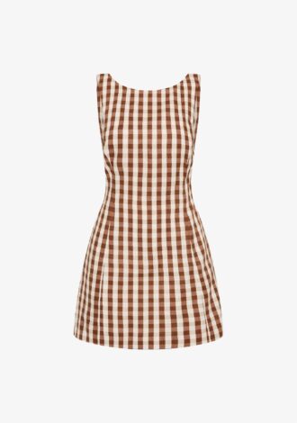 Sofia Mini Dress Gingham Cedar