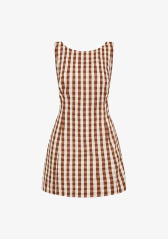 Sofia Mini Dress Gingham Cedar