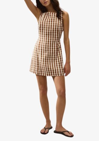 Sofia Mini Dress Gingham Cedar