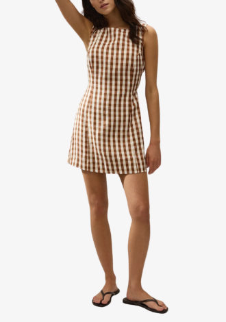 Sofia Mini Dress Gingham Cedar
