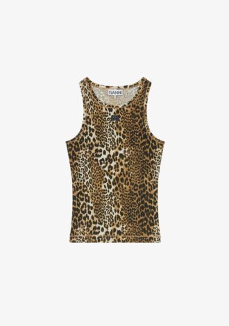 Leopard Rib Tank Top