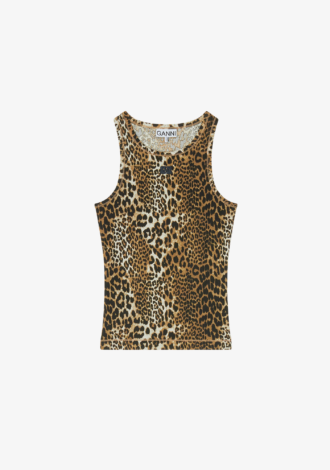 Leopard Rib Tank Top