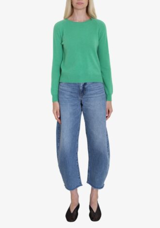 Cashmere Cropped Crew Neck Sweater