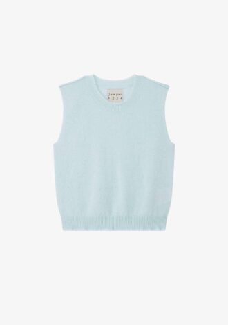 Cashmere Distressed Tank Pale Blue