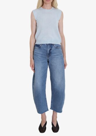 Cashmere Distressed Tank Pale Blue