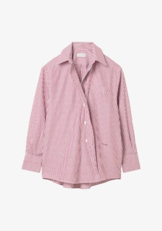 Asymmetric Shirt Red Stripe