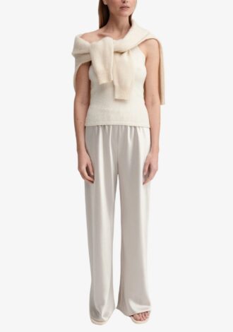 Bias Satin Pants Cream