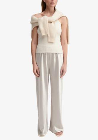 Bias Satin Pants Cream