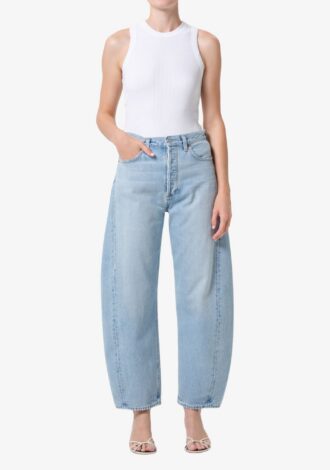 Luna High Rise Pieced Taper Jean