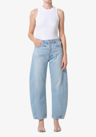 Luna High Rise Pieced Taper Jean