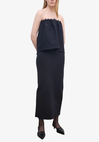 Rouched Tube Top Black