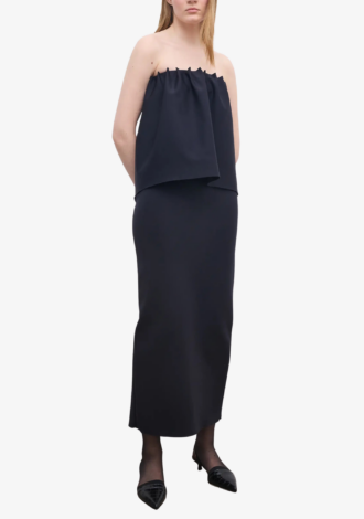 Rouched Tube Top Black