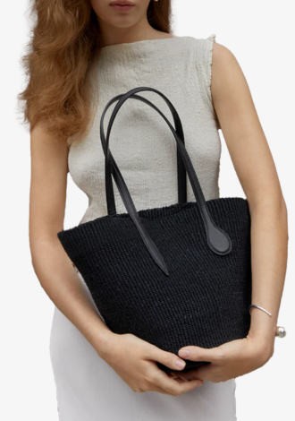 Straw Basket Black