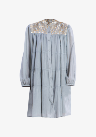 Flakes Embroidered Mini Dress