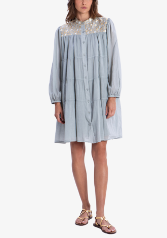 Flakes Embroidered Mini Dress