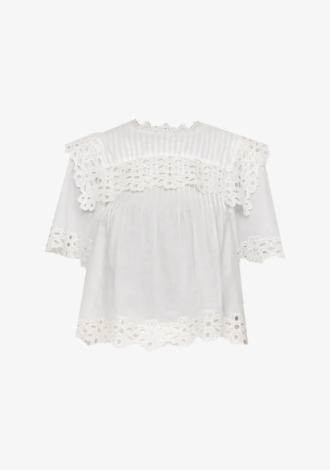Leila Eyelet Short Sleeve Top