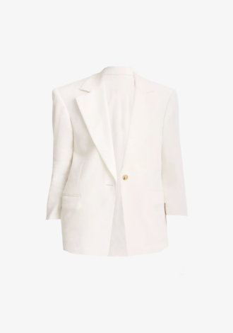 Linen-Blend Shrunken Blazer