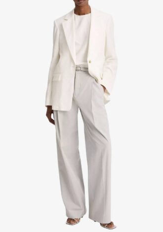 Linen-Blend Shrunken Blazer