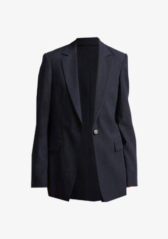 Linen-Blend Single-Breasted Blazer